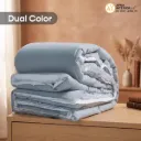 Apkainterior Summer Reversible AC Comforter - Hotel Like Feel 120 GSM Lightweight Blanket Rhino Grey Coconut White (Double Size 90x100)