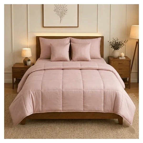 SWAAS Dream Space Eversoft Series King Size Tencel Comforter Set – Hypoallergenic & Eco-Friendly – 6 Pcs Set Berry Blush
