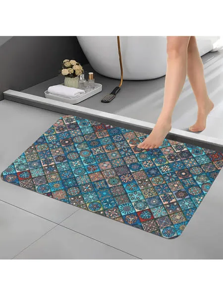 Bella True Floor Mats Suitable for Bathroom & Kitchen (Multicolor, Pack of 1)