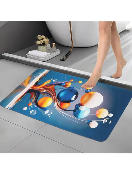 Bella True Floor Mats Suitable for Bathroom & Kitchen (Multicolor, Pack of 1)