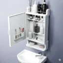 Bathroom Cabinet with Mirror | Unbreakable Acrylic Premium Multipurpose Bathroom Mirror Cabinet with Shelves Storage & Mirror Door