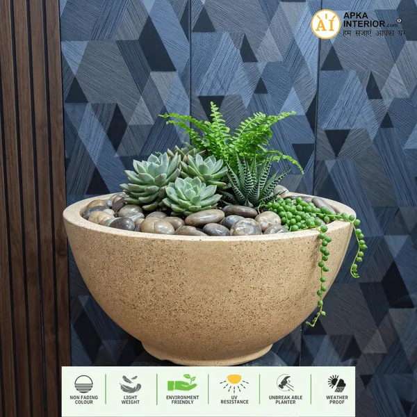 Apkainterior Rio Bowl Planter (18x8.5x8) Inch