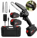 ALQO Rechargeable Powerful Cordless Mini Chainsaw 6 Inch with double Battery | Portable One-Hand Electric Wood Cutter for Tree Trimming & Branch Pruning Wood Cutting