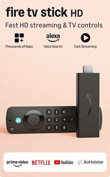 Amazon Fire TV Stick HD, Alexa Voice Remote with TV power & volume controls, full HD streaming device