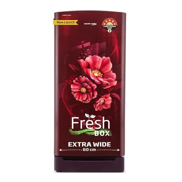 Voltas 183 Litre 5 Star Single Door Refrigerator RDC215A/W0BWRTM0B00GO (Bonita Wine)