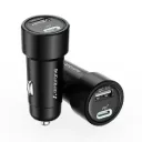 Ambrane 51W Fast Charging Car Charger, Dual Output 33W Type C PD + 18W USB Car Adapter Quick Charger