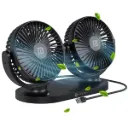 Portronics TwinCool Dual Head USB Powered Fan With 360 Rotatable Head, 3 Speed Control, Ultra Silent Operation, Brushless Motor, Suitable For 12/24V Car, SUV