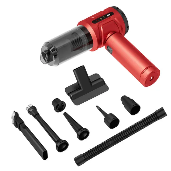 pTron NeoVac X Cordless Vacuum Cleaner for Car/Home Use, 20kPA Powerful Suction, 3 Speed Suction, 130W BLDC Motor (Racing Red)