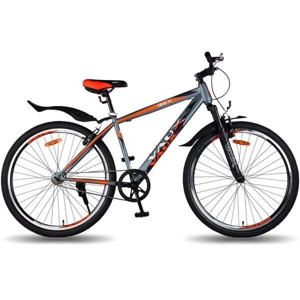 Vaux Ibex 27.5T MTB Cycle for Men with Front Suspension & V-Brakes, Single Speed Mountain Bicycle for Adults with Hi-Ten Steel Frame, for Age 13+ Yrs