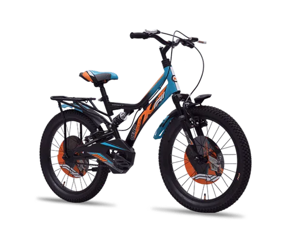 Hero F11 20T Bicycle for Kids | Dusal Suspension | V Brake | 5 to 8 Years (Blue-Orange)
