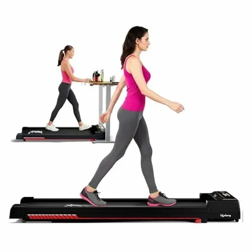 Lifelong Fit Pro Treadmill 3 HP Peak Dc Brushless Motor 2 Level manual incline Walking Machine at 8 km/Hr Speed with Led Display-Cardio Equipment for Home Gym 110kg Capacity, Black