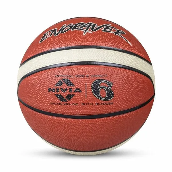 Nivia Engraver Basketball, Size 6 (Red)