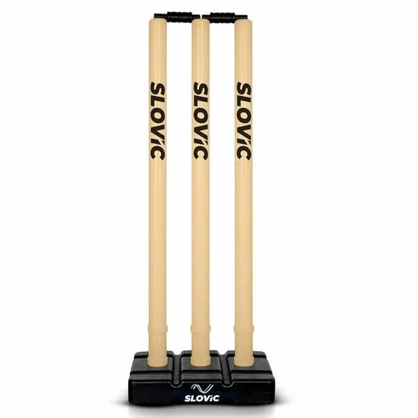 Slovic Plastic Wickets | Black + Beige
