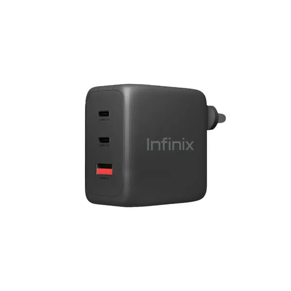 Infinix 65W 2C + A Fast Charger Adapter (Black) | USB-C + USB-A | Best Price 2026