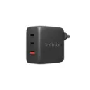 Infinix 65W 2C + A Fast Charger Adapter (Black) | USB-C + USB-A | Best Price 2026