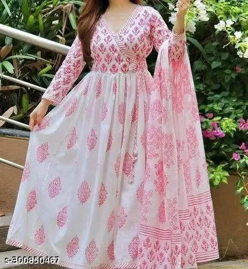 Anarakali kurti and dupatta pink (M)