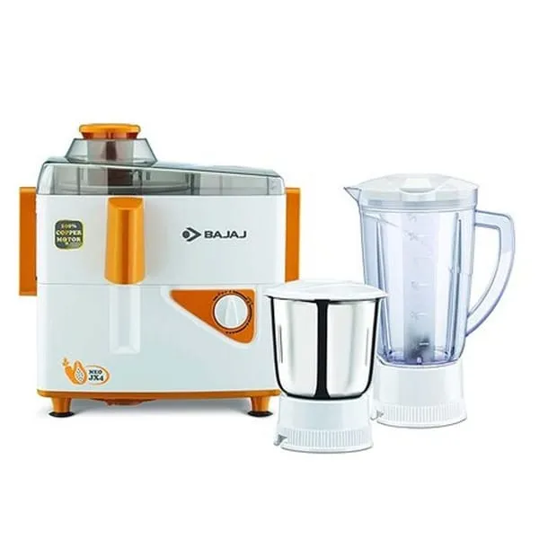 Bajaj Majesty JX4 Neo JMG 2 Jars 450 W Juicer Mixer Grinder (White-Yellow) (Power: 450 watts, Warranty: 2 Years product warranty 5 Year motor warranty)