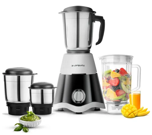 Longway Super-Dlx 4 Jars 750 W Juicer Mixer Grinder (Black & Gray)