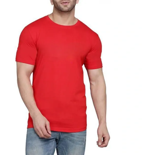 Woyak Men's Polyester Round Neck T-Shirt (Red Yellow) | Quick Dry Sports T-Shirt | Best Price (Red, M)
