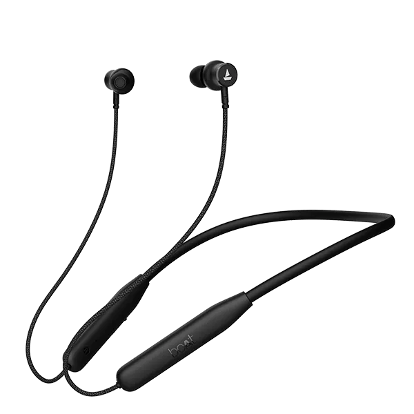 boAt Rockerz 110 Bluetooth Neckband (Active Black) | 40 Hours Battery | Best Price (Active Black)
