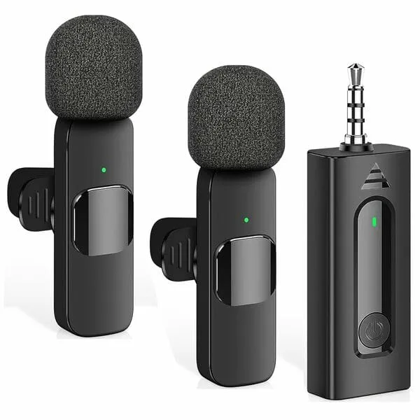 KUNST K35 Wireless Collar Microphone | Dual Receiver | 3.5mm AUX | DSLR & Mobile