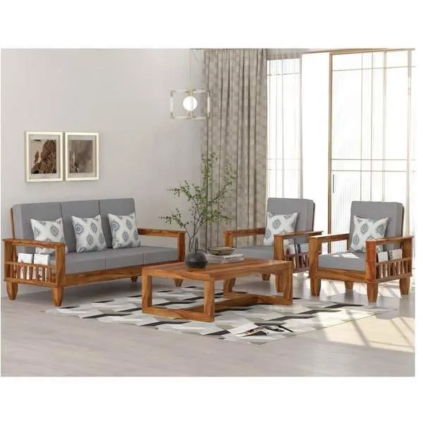 ApkaInterior Neo Solid Sheesham Wood 5 Seater Sofa Set