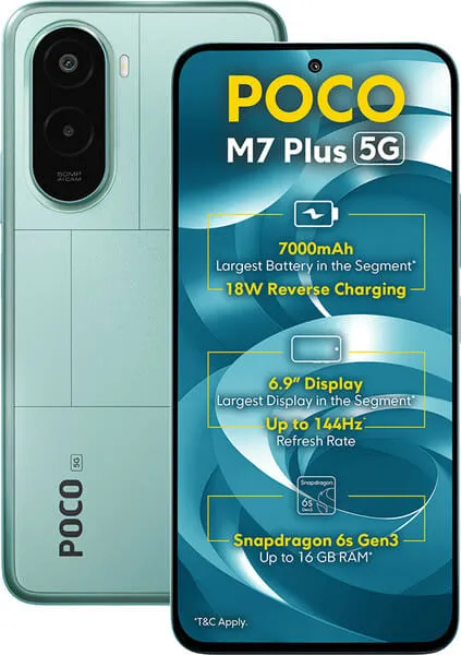 POCO M7 Plus 5G (Aqua Blue, 128 GB) (4 GB RAM)