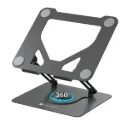 Portronics My Buddy K11 Metal Laptop Stand, 360° Rotation, Height & Angle Adjustable, Foldable, Carbon Steel, 10kg Capacity – Black