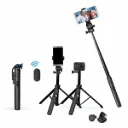 DIGITEK® (DTR-525 SS) 160 CM Long Tripod Selfie Stick with Wireless Remote, Aluminum Rod with 3 Legs Base, 360° Head, GoPro Adapter, 7 Section Adjustment