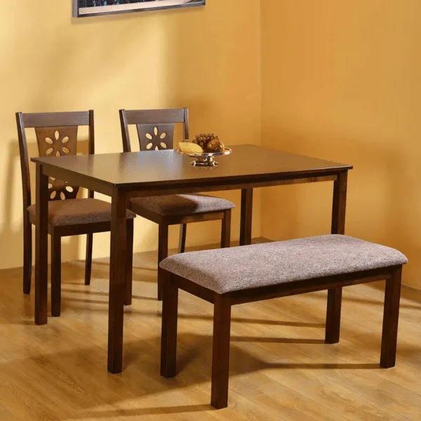 ApkaInterior Elise 4 Seater Dining Set in Antique Cherry Finish (Seating Capacity: 4 Seater, Material: Sheesham Wood)