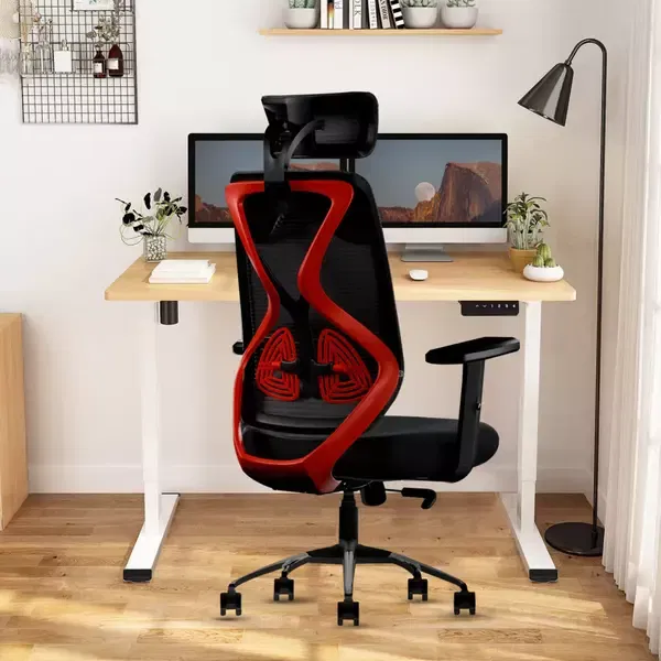 Ergonomic Mesh Executive Office & Home Chair (Red) (Color: Red-Black, Material Type: Mesh)