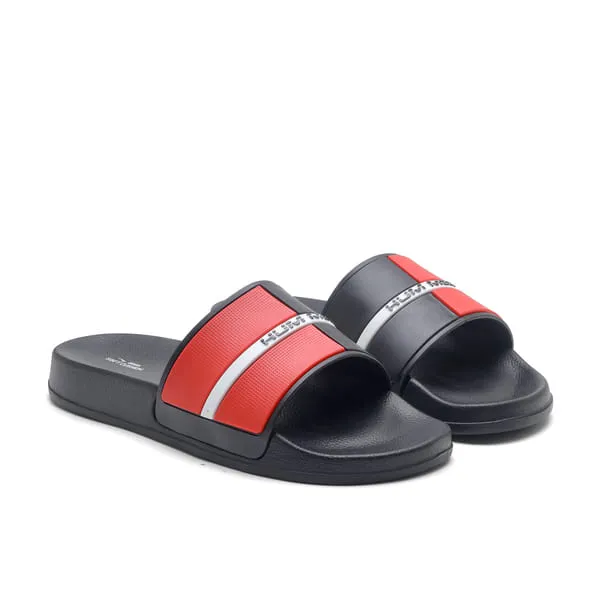 Asian Men's Flip Flops (Black Red) (7 (UK/India))