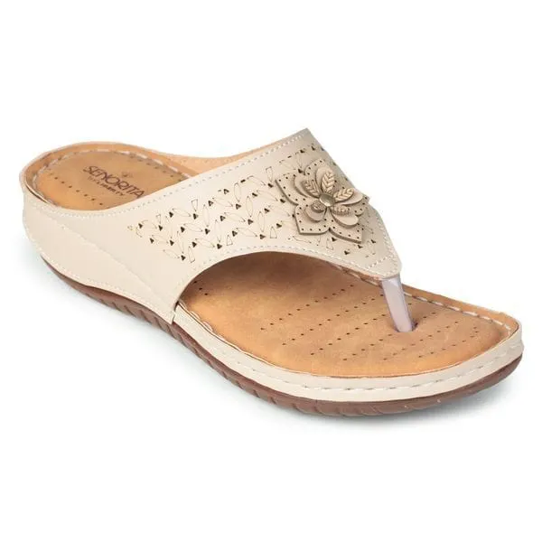 Liberty Senorita Beige Fashion Thong for Ladies LAF-756 (Beige, 4 (UK/India))