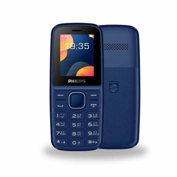Philips E2101 C Dual Sim keypad Phone (with Voice Talker Feature), Loud 2030mm Speaker, Long-Lasting Battery, Projector Torch, Wireless FM, Auto Call Recording- Blue