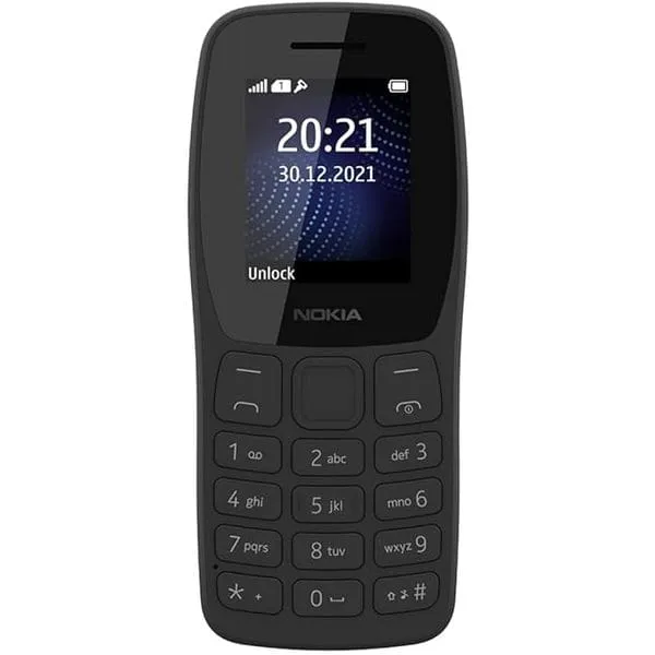 Nokia 105 Classic | Single Sim Keypad Phone With Built-In Upi Payments, Charcoal (Without Charger)