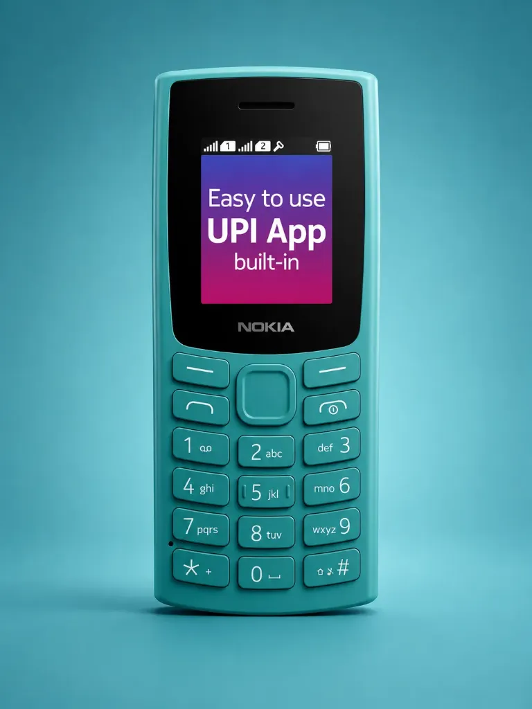 Nokia 106 double Sim, Keypad Phone with Built-in UPI Payments App, Long-Lasting Battery, Wireless FM Radio & MP3 Player, and MicroSD Card Slot | Green