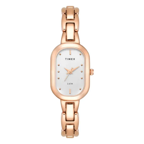 Timex Oval 21mm Silver Dial Analog Women Watch - TWTL16303T
