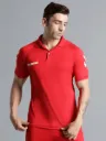Pack of 1 Hummel Men's Polyester Collar Neck T-Shirt (True Red)